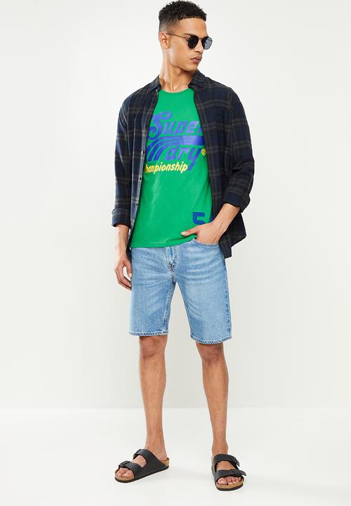 Superdry. - Collegiate graphic tee - drop kick green
