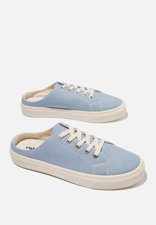 Cotton On - Asher lace up mule - pale blue denim