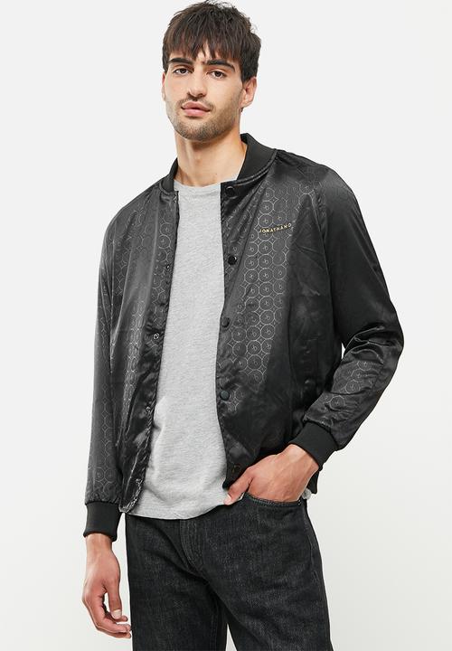 Jonathan D - Luca zip through baseball jacket - black