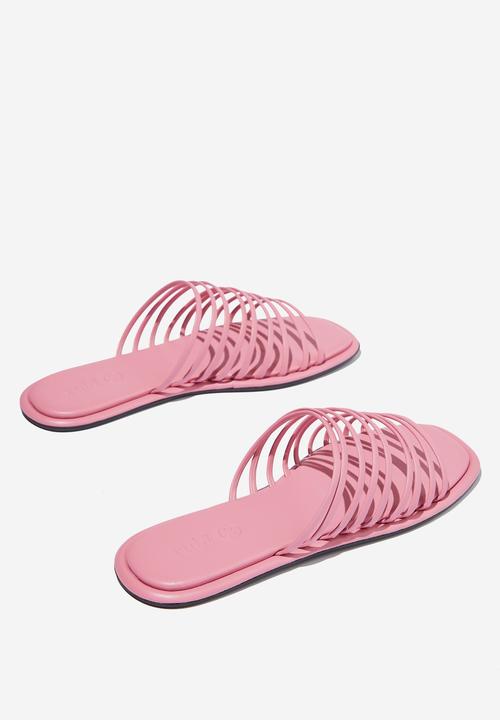 Cotton On - Ellie strappy slide - retro pink pu