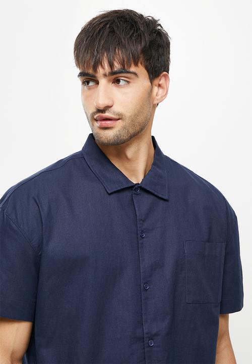 Jonathan D - Luis camp collar resort shirt - navy