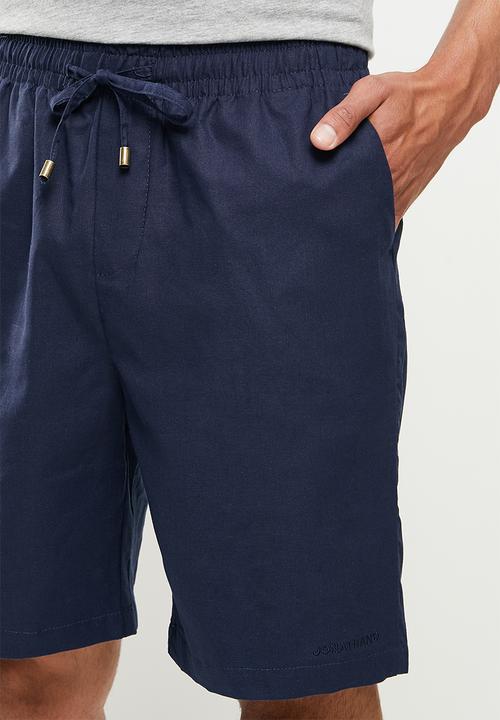 Jonathan D - Ricardo box fit linen shorts - navy