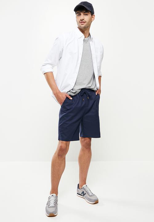 Jonathan D - Ricardo box fit linen shorts - navy