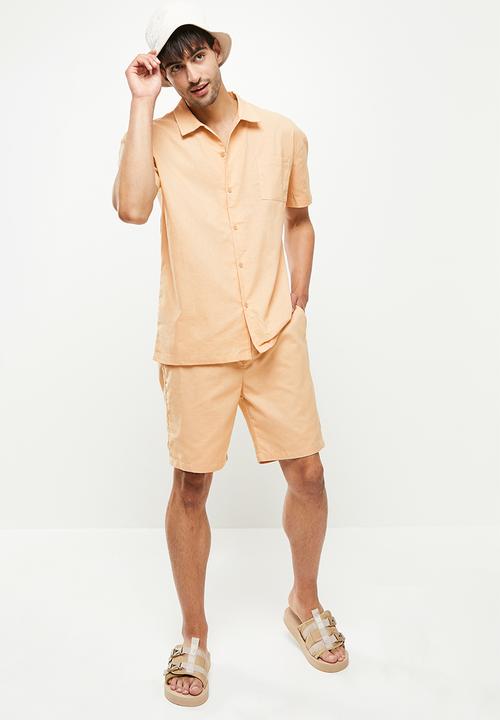 Jonathan D - Ricardo box fit linen shorts - stone