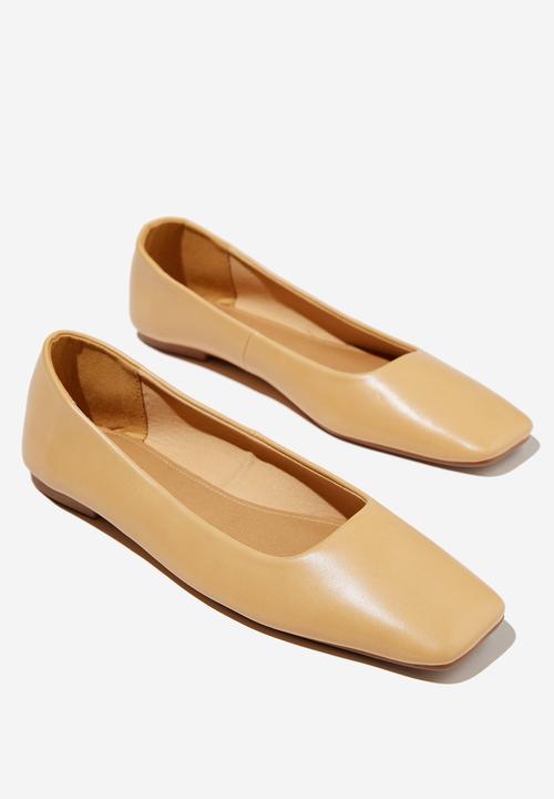 Cotton On - Square toe ballet - camel pu