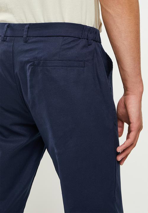 Jonathan D - Pablo relaxed fit linen trousers - navy