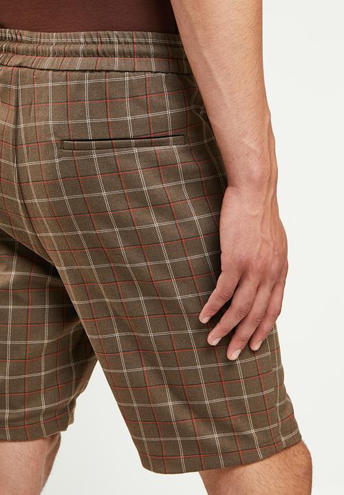 Only & Sons - Onslinus check shorts dt 1118 - brown