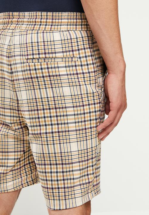 Only & Sons - Onslinus check shorts dt 1123 - ecru