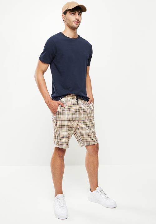 Only & Sons - Onslinus check shorts dt 1123 - ecru