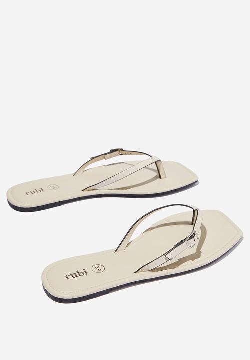 Cotton On - Everyday rachel buckle flip flop - bone pu