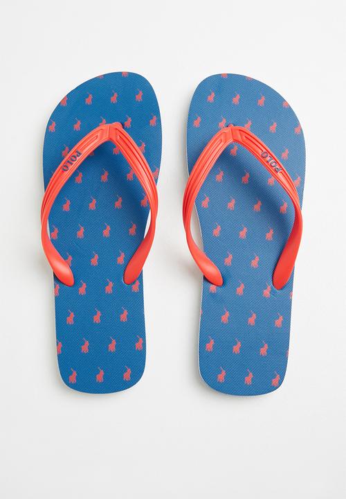 POLO - Edgar monogram flip-flop - red & blue 