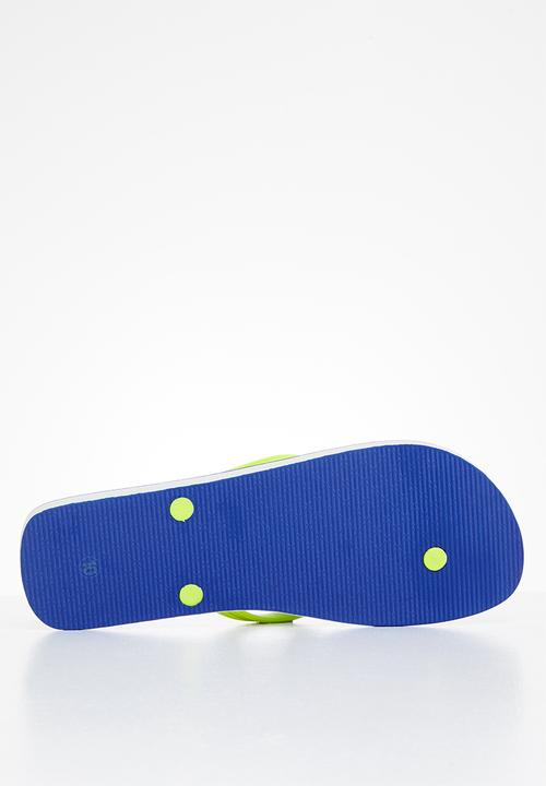 POLO - Edgar monogram flip-flop - lime & blue 