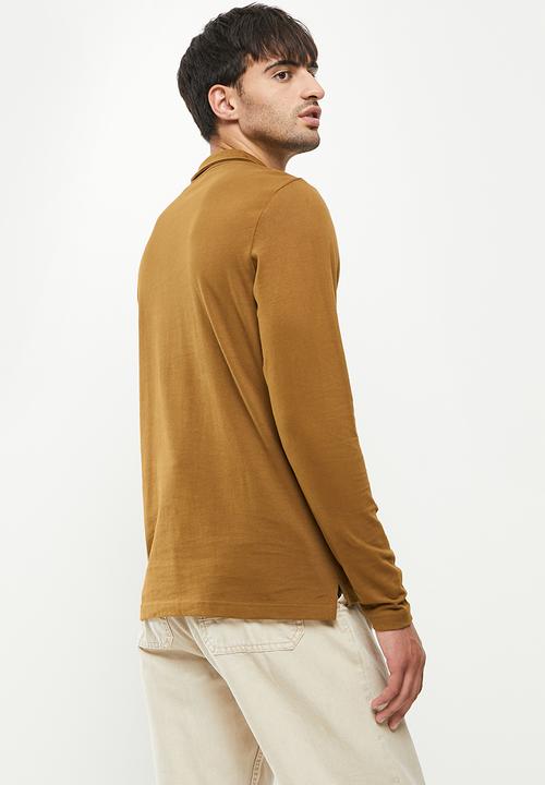 Only & Sons - Volker reg pocket quarter zip tee - monks robe