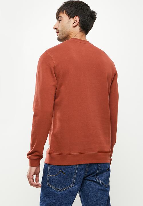 Only & Sons - Onsfred life crew neck sweat - burnt henna