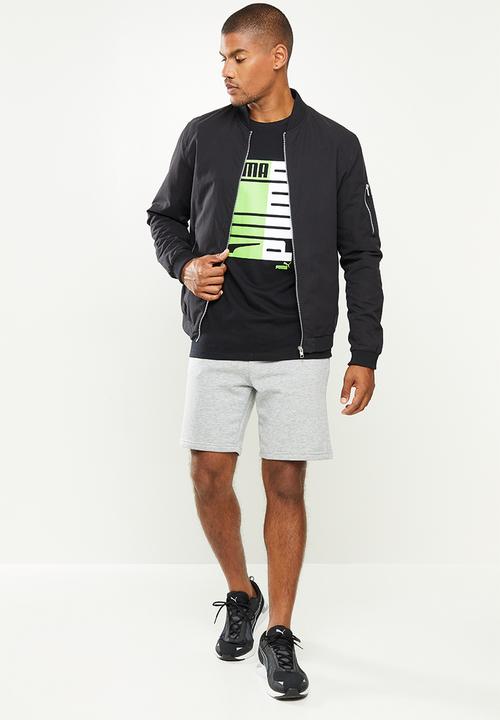 PUMA - Puma formstrip graphic tee - green & black