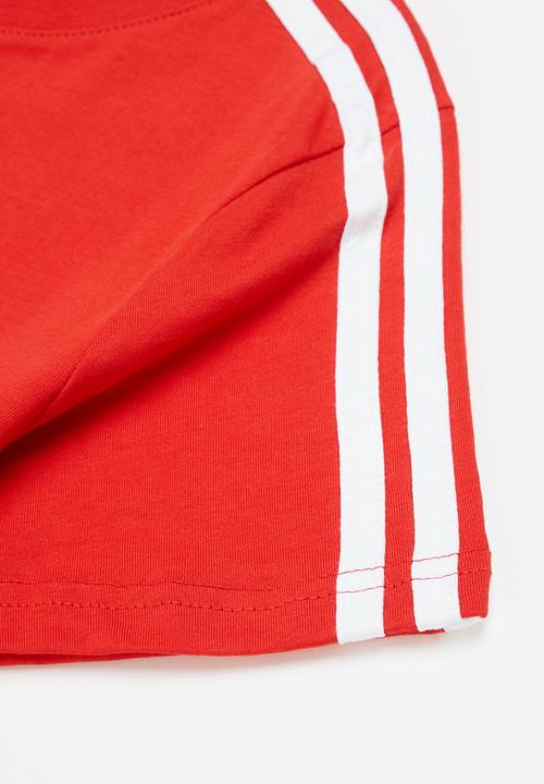 adidas Performance - 3 Stripes short sleeve tee - red