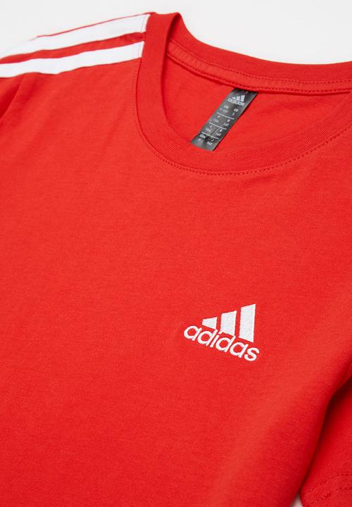 adidas Performance - 3 Stripes short sleeve tee - red