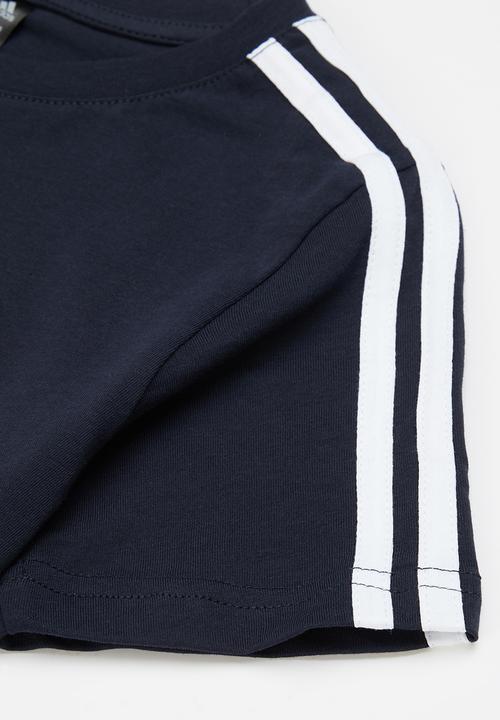 adidas Performance - 3 Stripes short sleeve tee - navy 