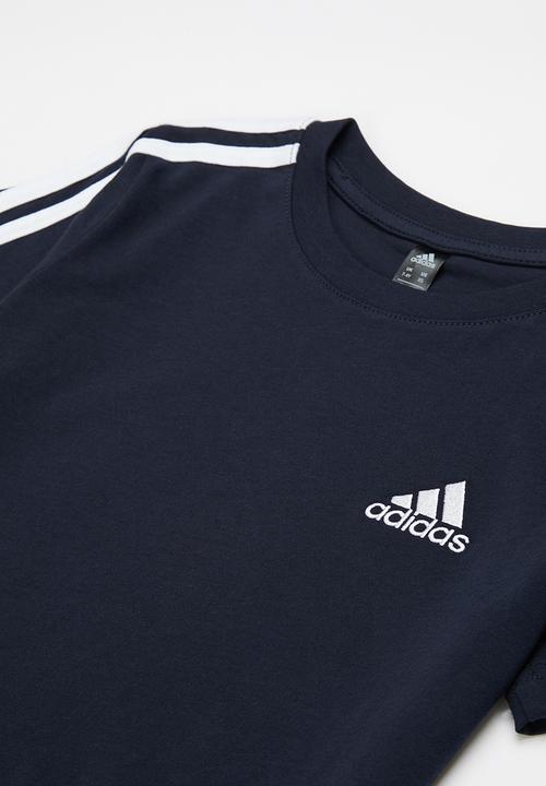 adidas Performance - 3 Stripes short sleeve tee - navy 