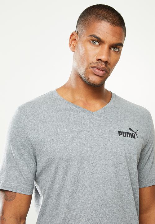 PUMA - Ess V-neck tee - grey 