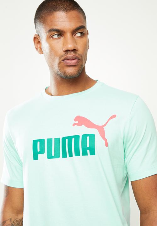 PUMA - Ess+ 2 col logo tee - eggshell blue