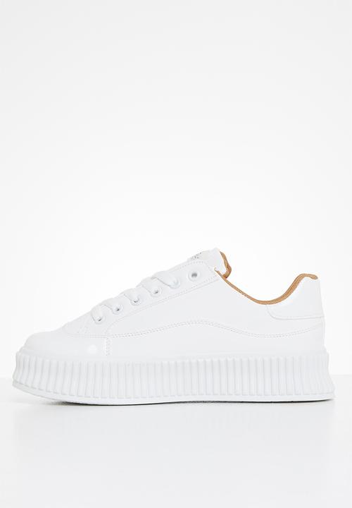 Miss Black - Kiss1 flatform sneaker - white