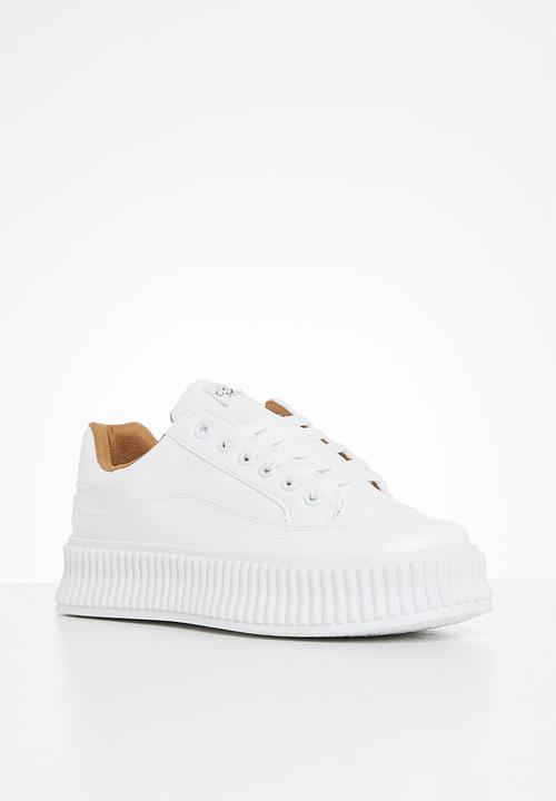 Miss Black - Kiss1 flatform sneaker - white