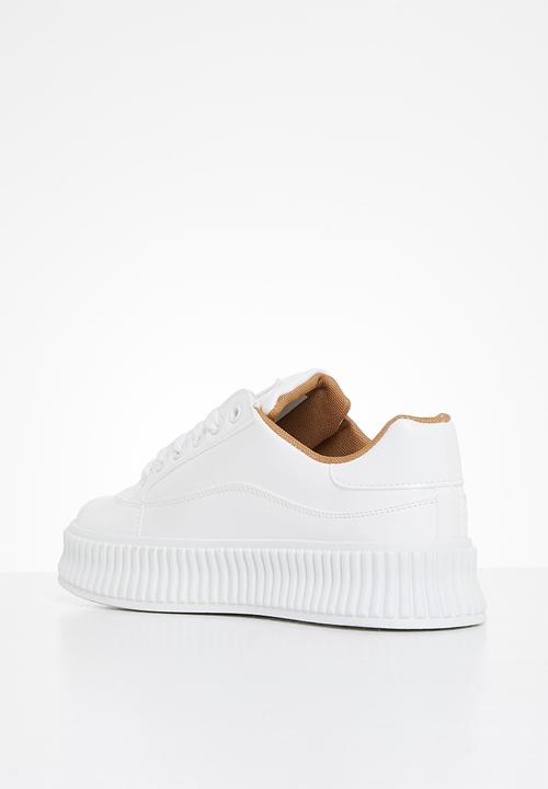 Miss Black - Kiss1 flatform sneaker - white