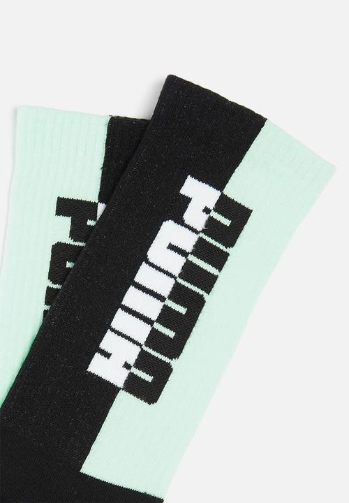 PUMA - Mens two tone 2 pack sock - puma black/eggshell blue