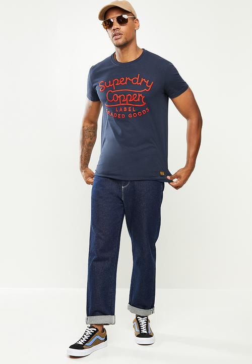 Superdry. - Short sleeve workwear graphic tee - navy
