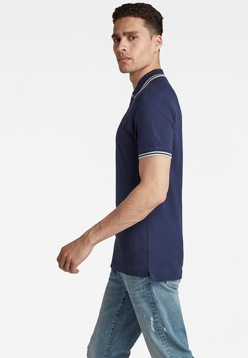 G-STAR - Dunda slim stripe polo s\s - servant blue