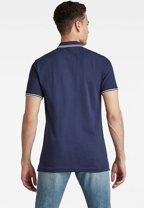 G-STAR - Dunda slim stripe polo s\s - servant blue