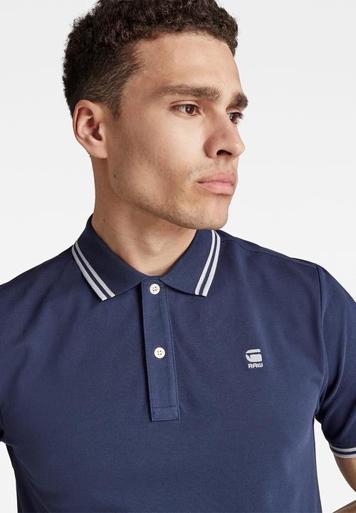 G-STAR - Dunda slim stripe polo s\s - servant blue