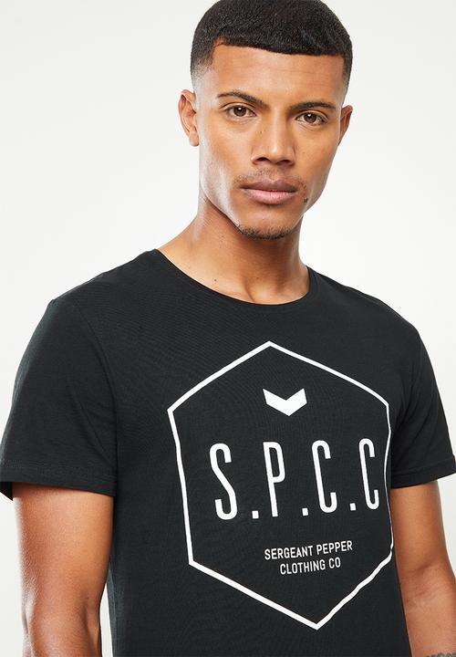 S.P.C.C - Renner regular fit straight hem, crew neck tee - black