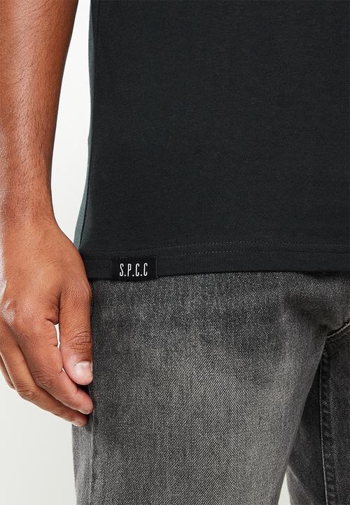 S.P.C.C - Renner regular fit straight hem, crew neck tee - black