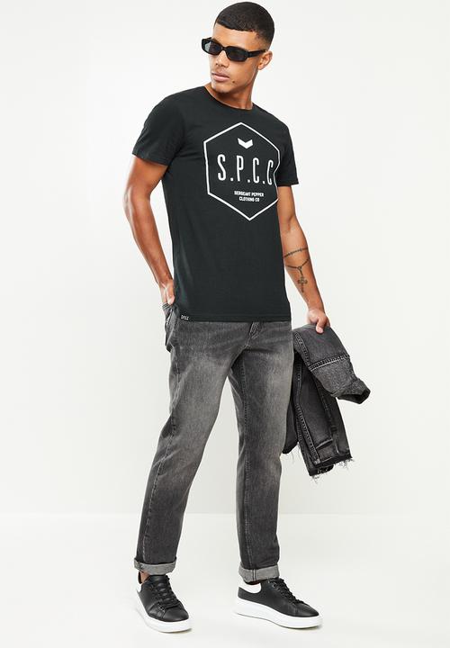 S.P.C.C - Renner regular fit straight hem, crew neck tee - black