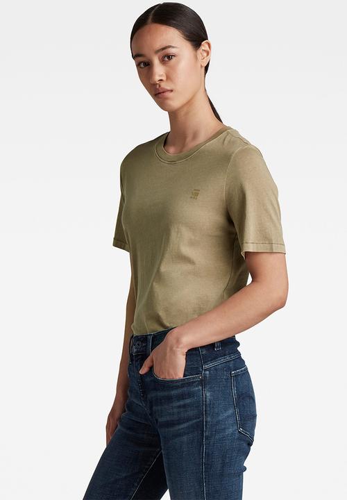 G-STAR - Regular fit overdyed tee - tan