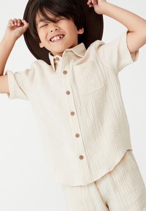 Cotton On - Resort short sleeve shirt - stone