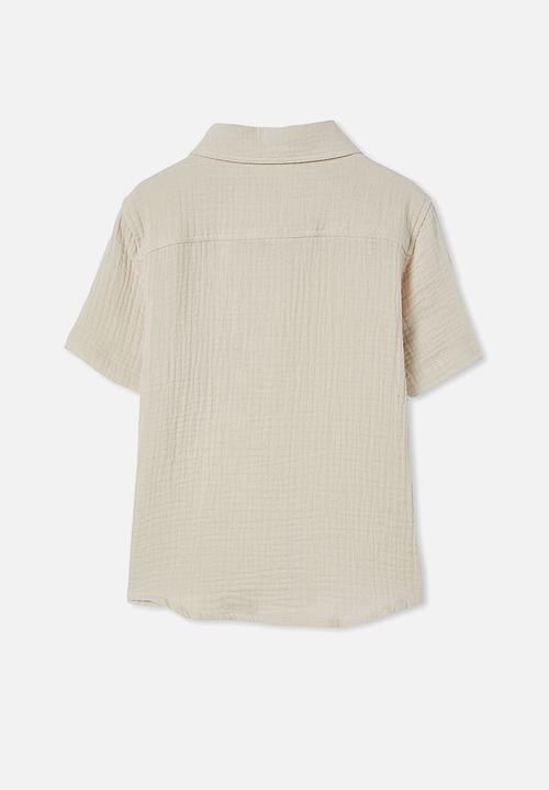 Cotton On - Resort short sleeve shirt - stone