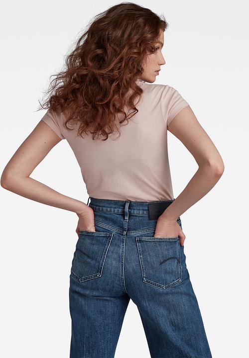 G-STAR - Eyben slim v short sleeve top - light pink