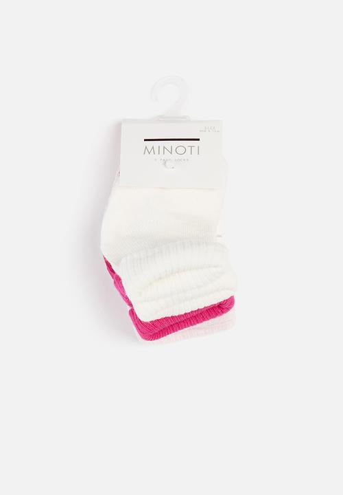 MINOTI - Girls 3 pack rubber sole socks - multi