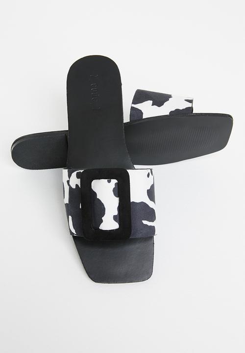 Z_Code_Z - Nora animal print slide - black & white