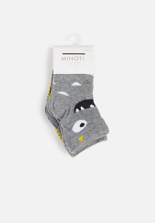 MINOTI - Boys 5 pack monster stripe socks - multi