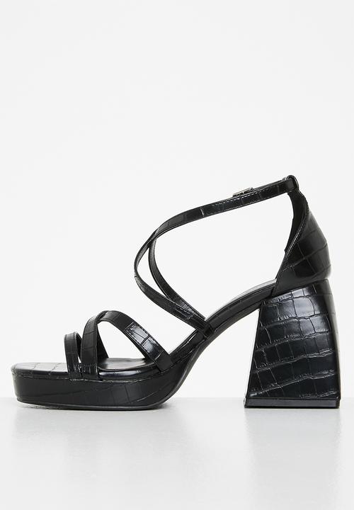Z_Code_Z - Jess croc  block heel - black