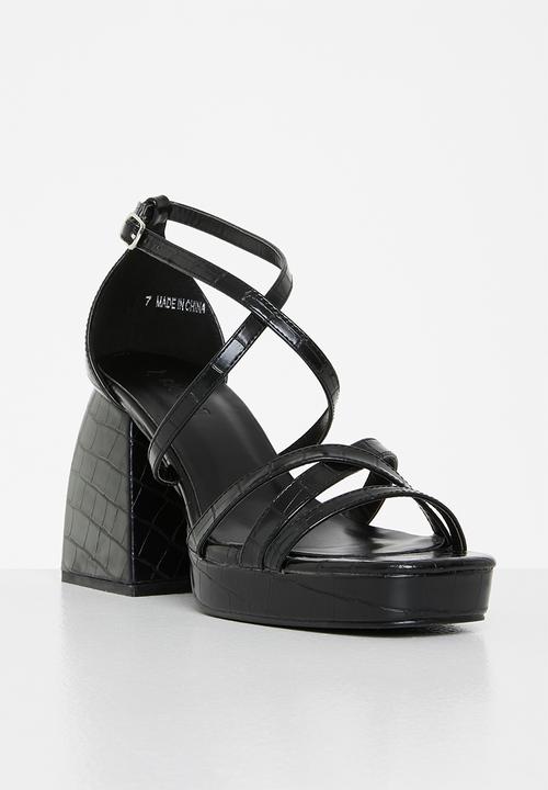 Z_Code_Z - Jess croc  block heel - black