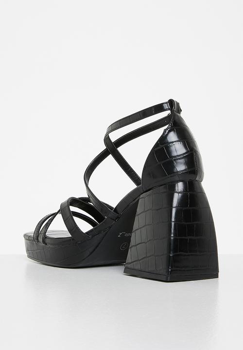 Z_Code_Z - Jess croc  block heel - black