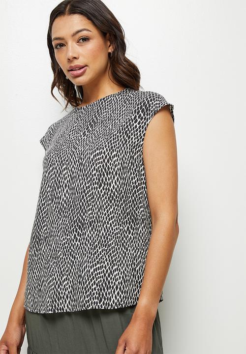 edit - Basic woven shell - black & neutral