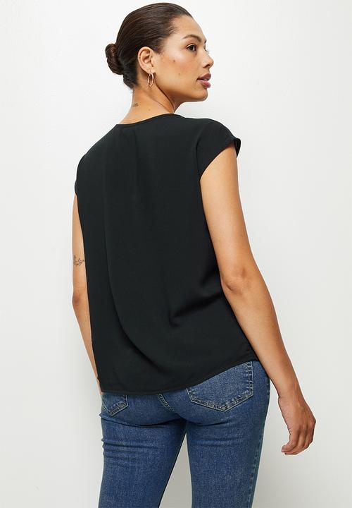 edit - Basic woven shell - black