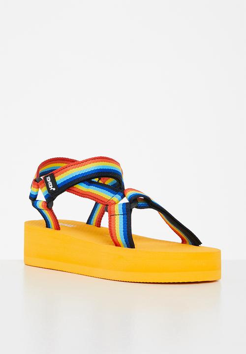 Tom Tom - Rainbow sporty flatform sandal - yellow