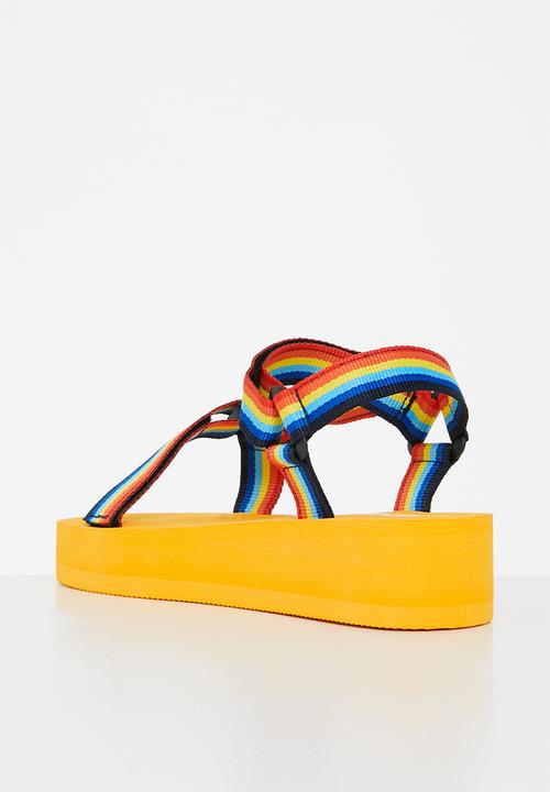 Tom Tom - Rainbow sporty flatform sandal - yellow